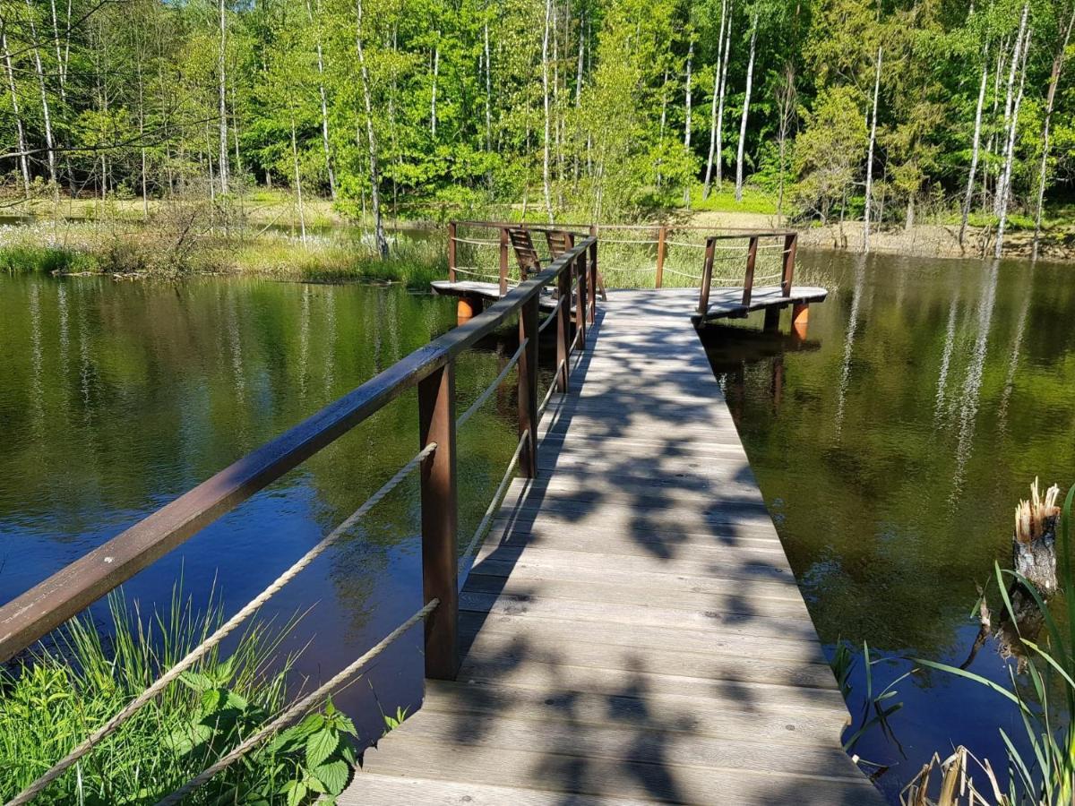 Osada Skoczkowo Komfortowe Domki Z Jacuzzi Nad Jeziorem- Sauna- Balia- Prywatny Staw Wedkarski Podiazy Luaran gambar